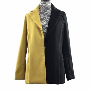 Athena Marie Y2K Blazer Jacket Yellow Black Two Tone‎ Womens Small Avante Gard